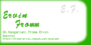 ervin fromm business card
